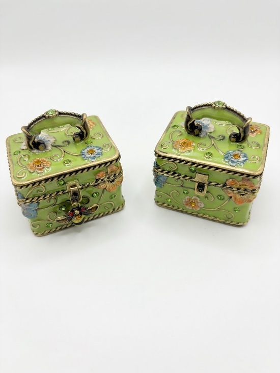 Other - Square Honey Bee Jeweled Enameled Trinket Boxes